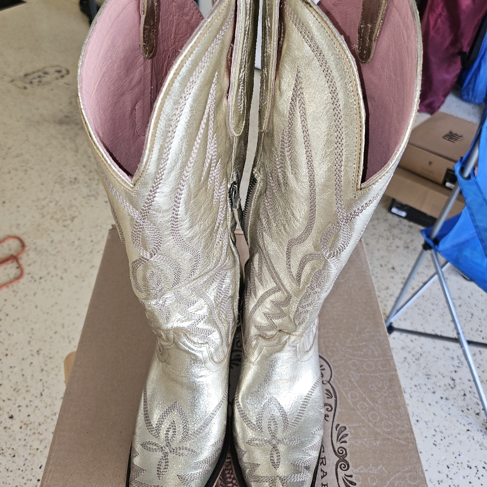 Gold and Silver Ankle Boots - Picture 5 of 11
